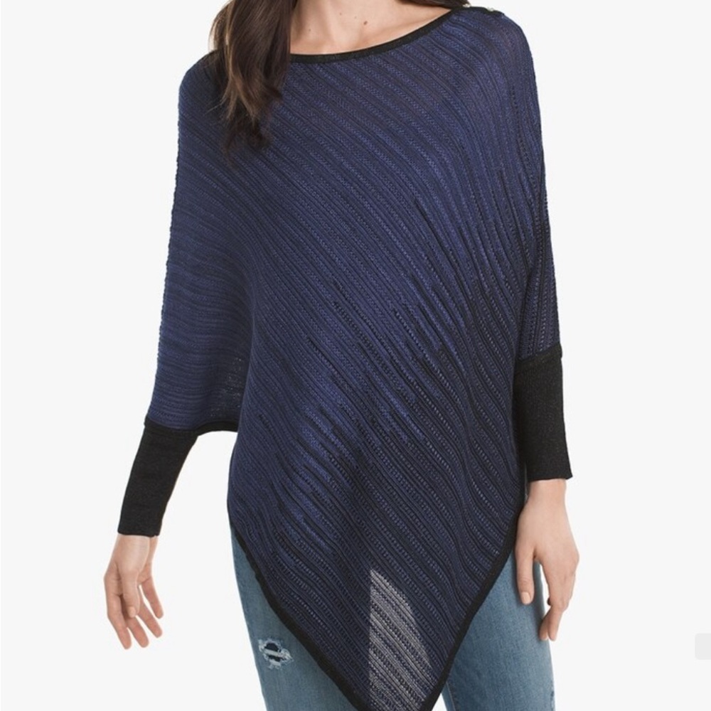 White House Black Market Petite Ombre Poncho Sweater